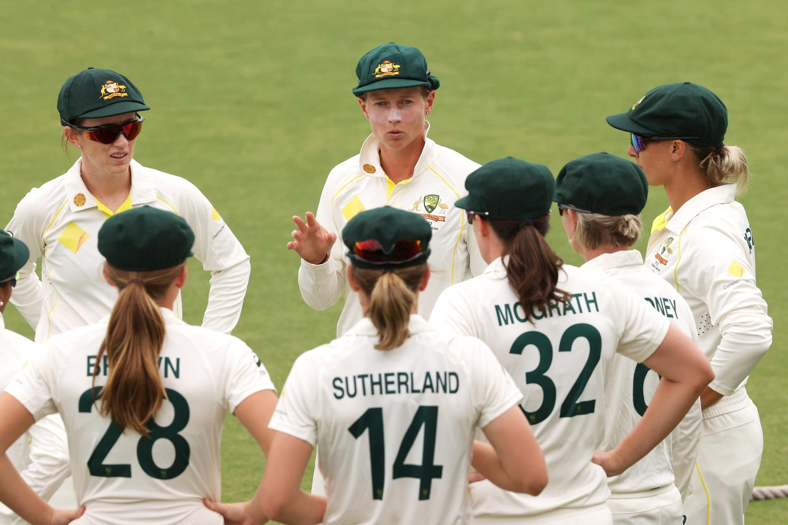  The one-off women’s Ashes Test match ends in a draw.