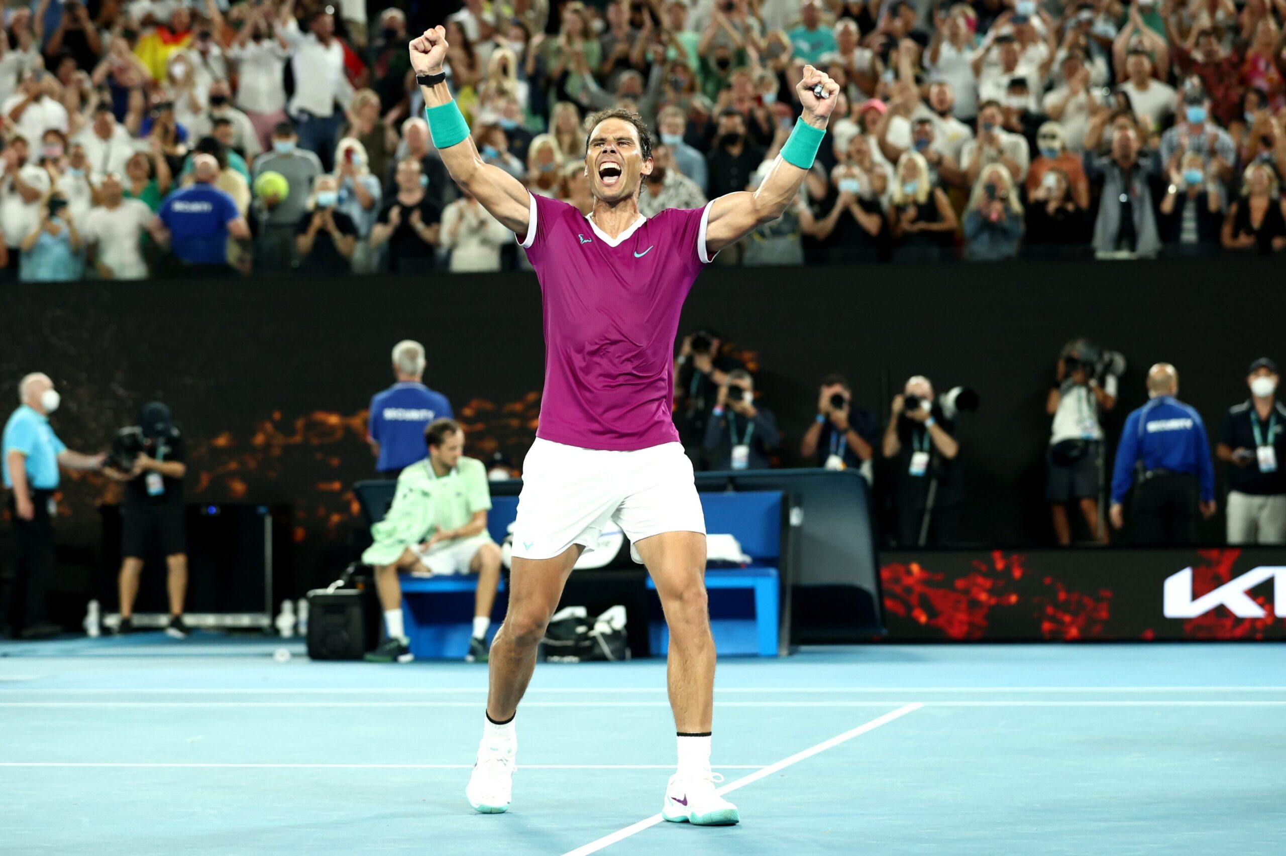 Defeating Daniil Medvedev Rafael Nadal becomes the first man to win 21 Grand Slam titles.