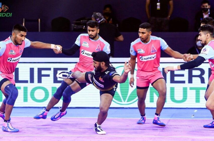  Jaipur Pink Panthers climb to fifth spot after beating Telugu Titans