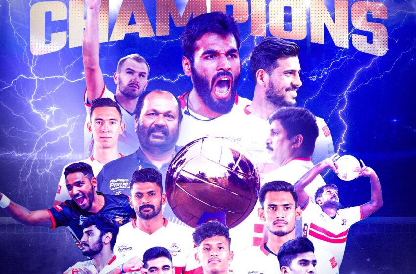  Kolkata Thunderbolts lift the inaugural Prime Volleyball League trophy