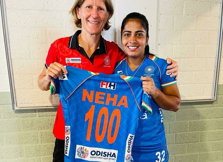  Hockey India congratulates Neha on completing 100 International Caps