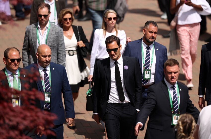  Record champion Roger Federer seen at the Centre Court