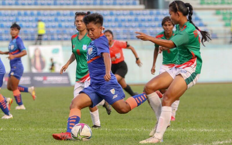  Indian Football Blue Tigresses go down to Bangladesh