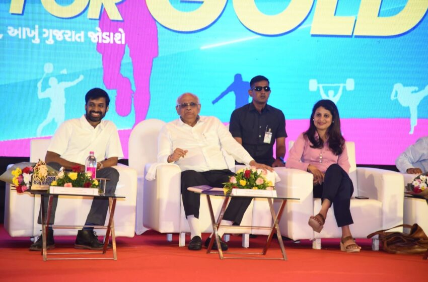 Gujarat Chief Minister Shri Bhupendra Bhai Patel set an ambitious #GoForGold target for his state’s teams and players in the 36th National Games, starting here on September 29.