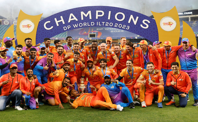 Adani Gulf Giants claim the coveted championship title of inaugural DP World ILT20 in front of a packed house