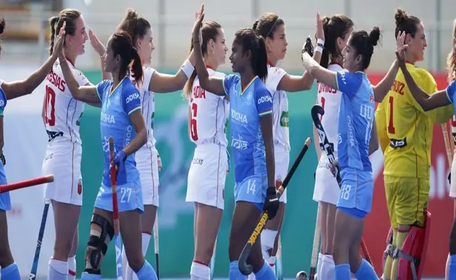  Indian Women’s Hockey Team register a 2-2 draw against Spain